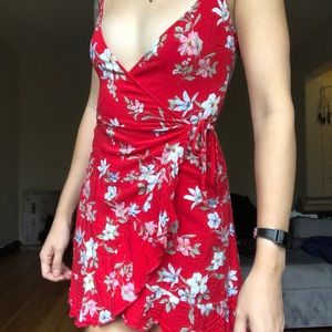 Floral mini wrap dress